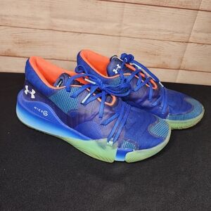 Under Armour Men's Blue and Orange Athletic Shoes